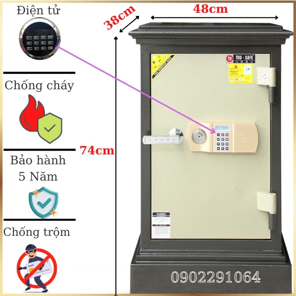 Két sắt trusafe E45 khóa điện tử giá rẻ cho gia đình công ty