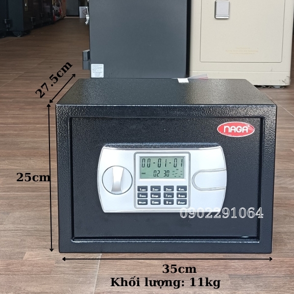Két sắt NAGA AG25 mini khách sạn cao cấp màu đen
