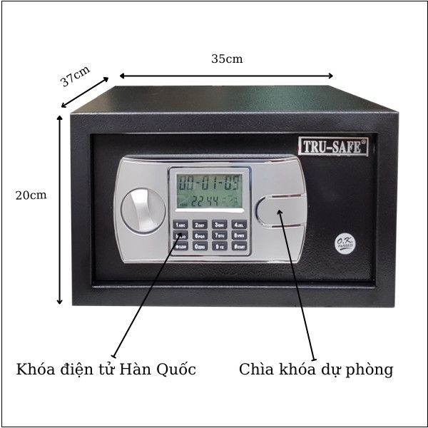 Két sắt mini khách sạn KS86X màu đen