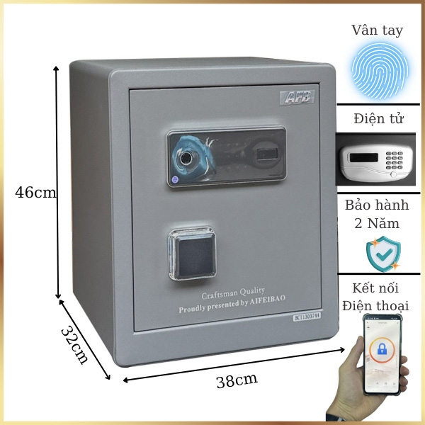 Két sắt AFB HK-MD-45XDLB2 thông minh kết nối điện thoại