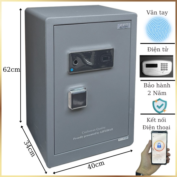 Két sắt AFB HK-MD-60XDLB2 thông minh kết nối điện thoại