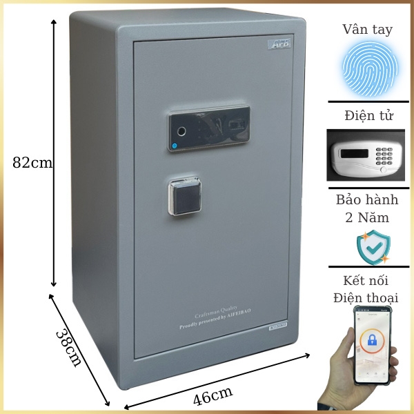 Két sắt AFB HK-MD-80XDLB2 thông minh kết nối điện thoại