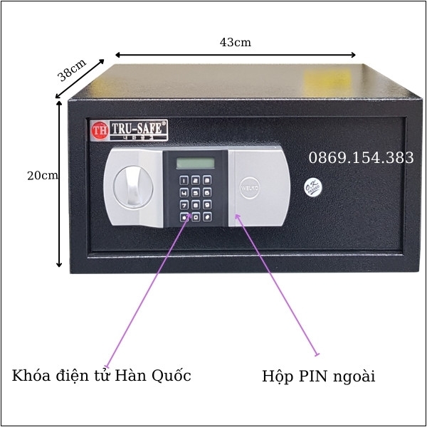 Két sắt mini để tủ KS421 trusafe hàn quốc