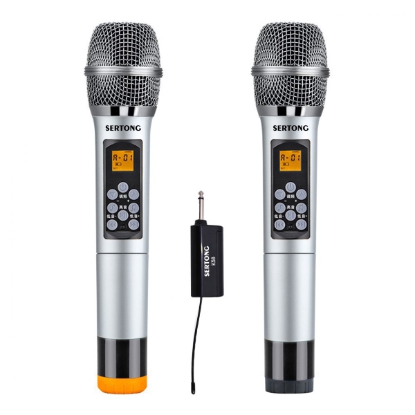 Micro Không Dây Bluetooth Karaoke SERTONG SER-K58 ( Bộ 2 Micro - Tích Hợp Vang Số Trên Micro)