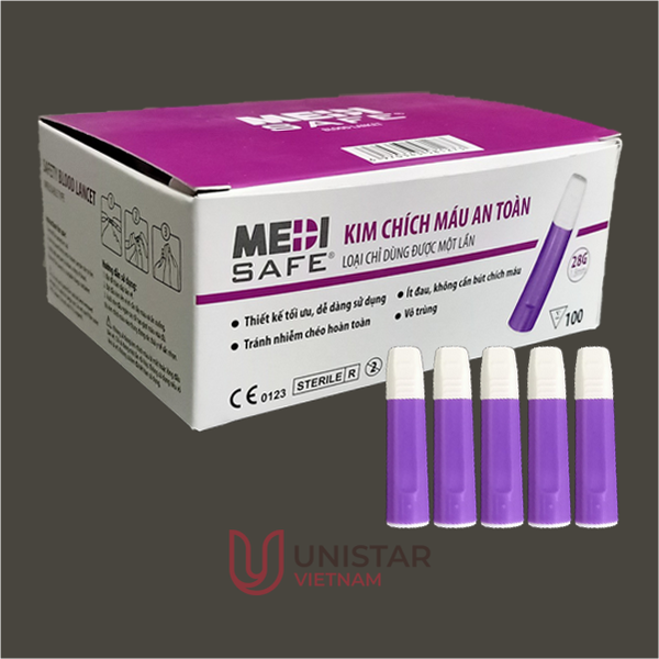 Kim chích máu an toàn MEDISAFE (hộp 100 chiếc)
