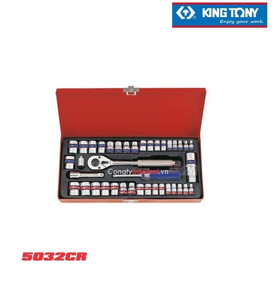 Bộ khẩu tuýp lục giác 5032CR cỡ 1/4'' và 3/8'' Kingtony