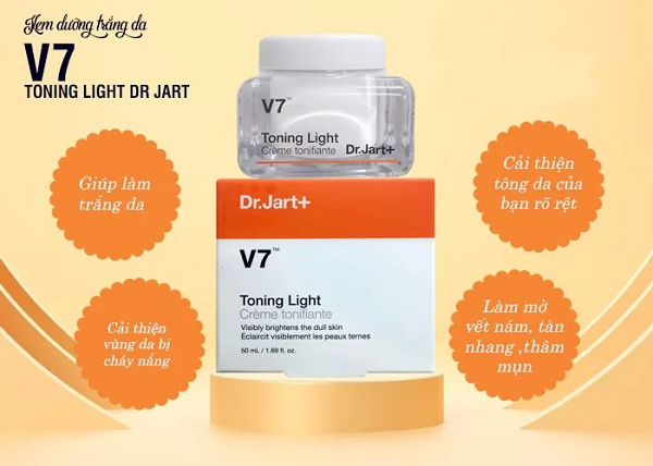 KEM DƯỠNG TRẮNG VÀ TÁI TẠO DA V7 TONING LIGHT HÀN QUỐC