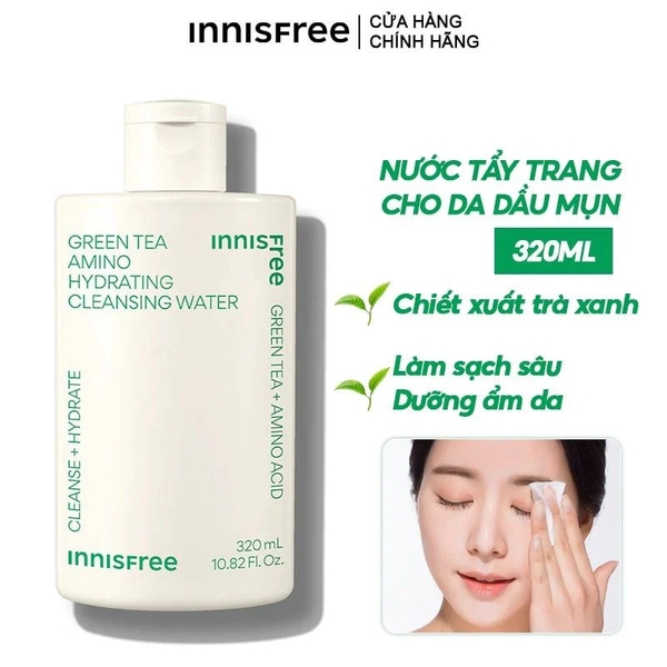 Nước Tẩy Trang Cho Da Dầu Mụn Innisfree Green Tea Cleansing Water 300ml