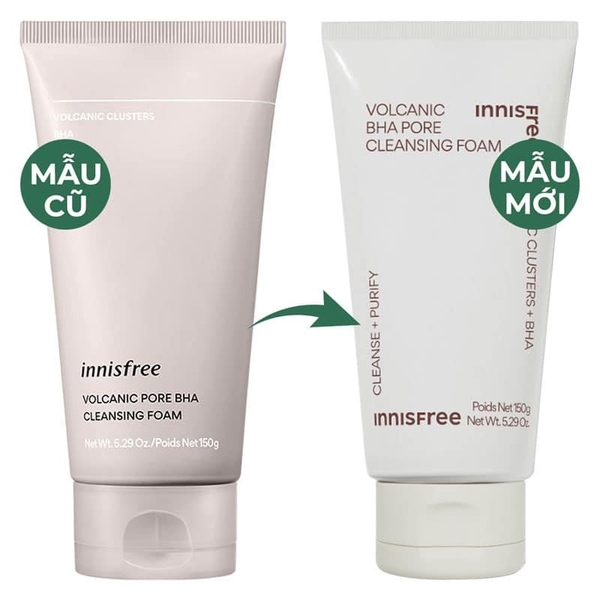 Sữa Rửa Mặt Tro Núi Lửa Trị Mụn Đầu Đen, Bã Nhờn Innisfree Jeju Volcanic Pore Cleansing Foam 150ml