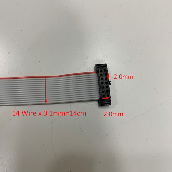 Cáp 14 Pin IDC Pitch 2.0mm Flat Ribbon Cable 14 Wire x 1.0mm Dài 22Cm ...
