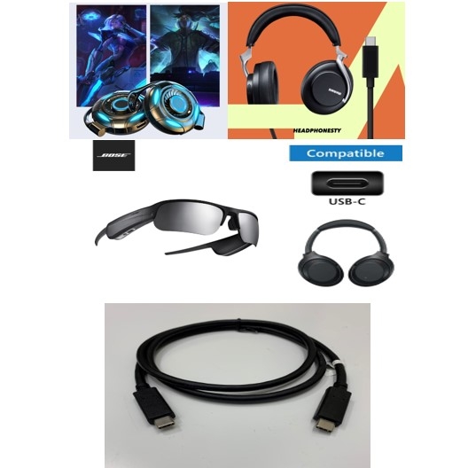 Cáp 1M Data Charger Cable Type-C to Type-C up to 10 Gbps Cable For Best  USB-C Headphones, Bose Frames Tempo, Bose Sleepbuds