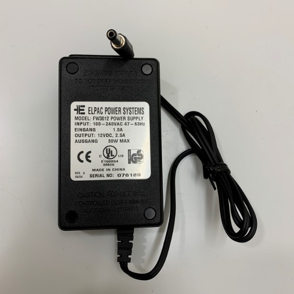 Adapter 12V 2.5A 30W ELPAC OEM 11107909 External Power Supply Connector