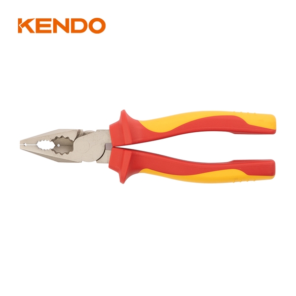 Kìm cách điện 1000V VDE bằng thép Cr-V kích thước 180mm Kendo - 11002