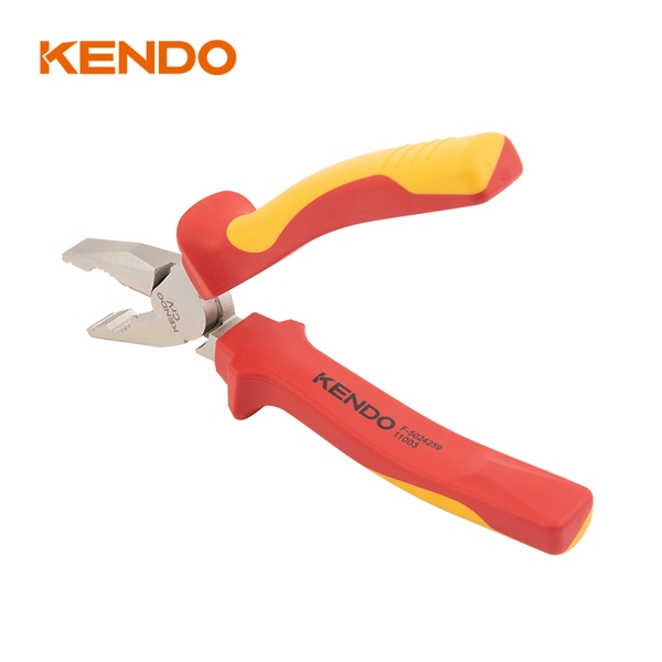 Kìm cách điện 1000V VDE bằng thép Cr-V kích thước 180mm Kendo - 11002