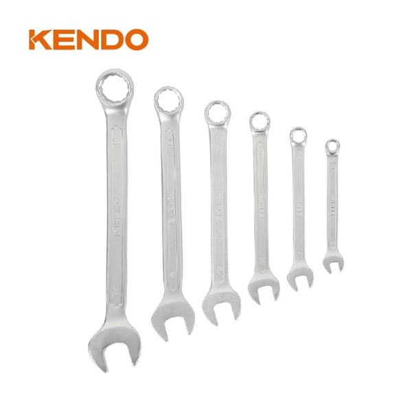 Bộ 6 cái cờ lê kết hợp vòng miệng bằng thép CrV (6-8-10-12-14-17mm) Kendo - 15412
