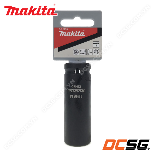 Đầu tuýp đen dài 81.5mm thép CR-MO cho máy siết bu lông 1/2 inch Makita