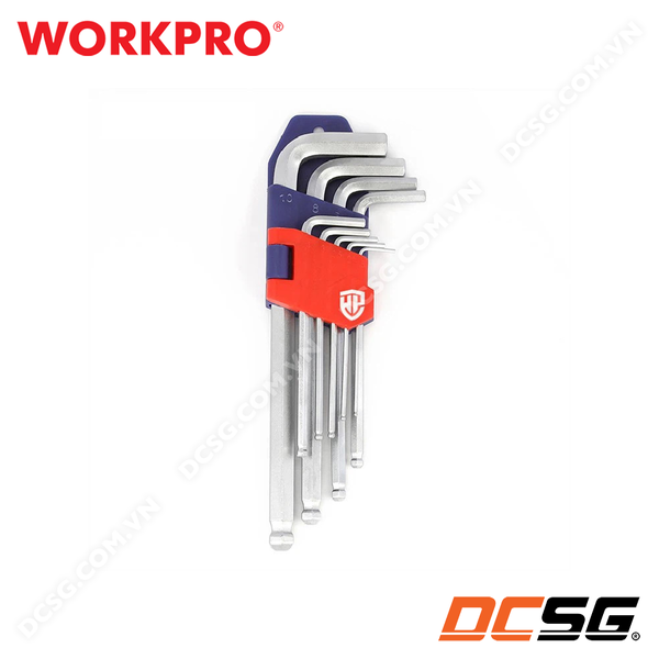 Bộ lục giác đầu bi hệ mét 09 cái bằng thép hợp kim CR-V WORKPRO