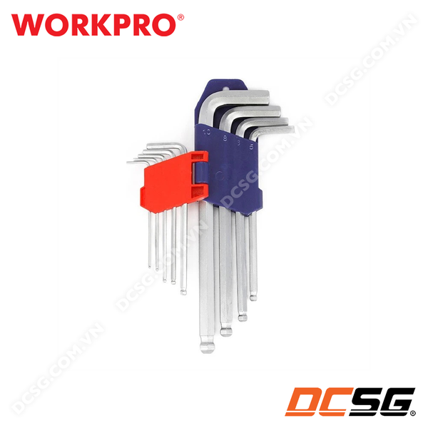 Bộ lục giác đầu bi hệ mét 09 cái bằng thép hợp kim CR-V WORKPRO