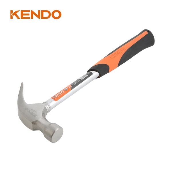 Búa nhổ đinh 450g/16oz có trục hình ống và tay cầm bọc nhựa Kendo - 25101