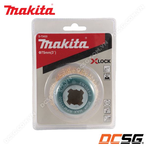 Chổi kim loại dạng xoắn (mạ đồng thau) X-lock Makita D-73433