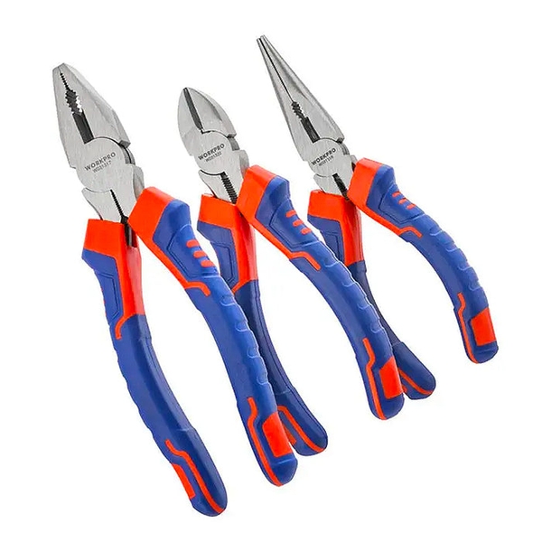 Bộ kìm 3 món gồm (điện, cắt, nhọn) 6 inch và 8 inch Workpro WP201007