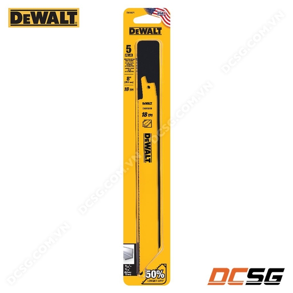 Lưỡi cưa kiếm cắt kim loại 2.4-7.9mm 18TPI DEWALT