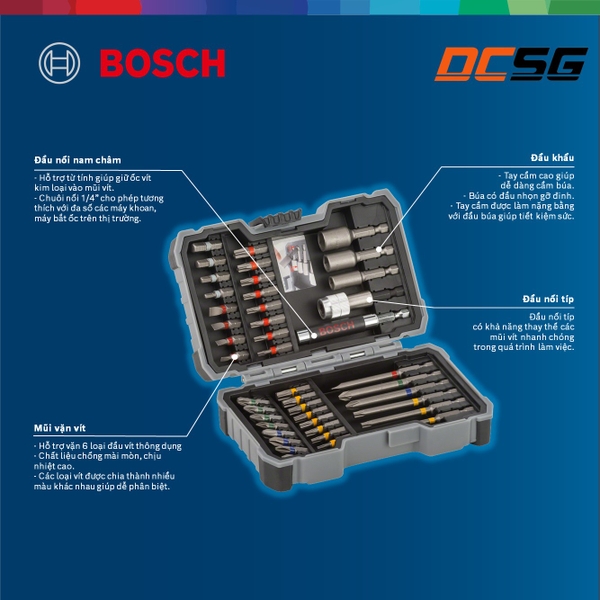 Bộ mũi vít nhiều màu 43 chi tiết Bosch 2607017164