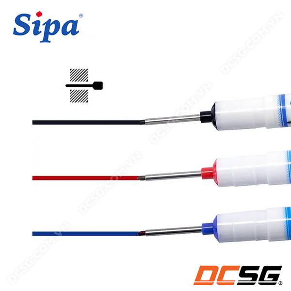 Bút lông đánh dấu ngòi dài 20mm kháng nước và nhanh khô - Dùng cho thợ điện, kim khí SIPA SM906