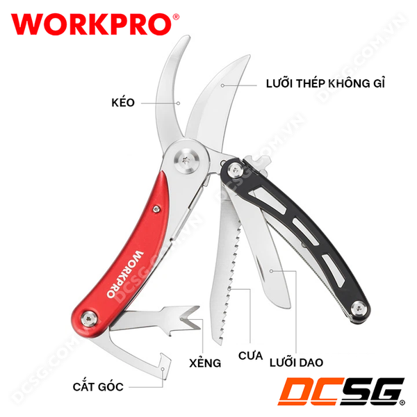 Kéo làm vườn đa năng 4 trong 1 Workpro WP382005