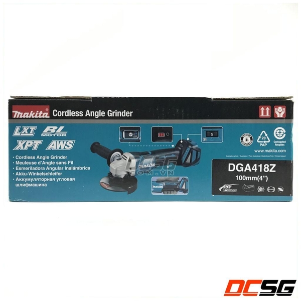 Máy mài góc 100mm dùng pin 18V Makita DGA418Z (không pin sạc)