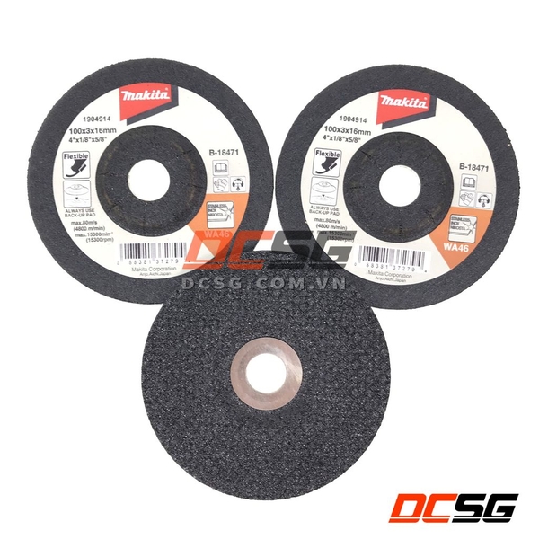 Đá mài mềm cho Inox và thép 100x3.0x16mm Makita B-18471