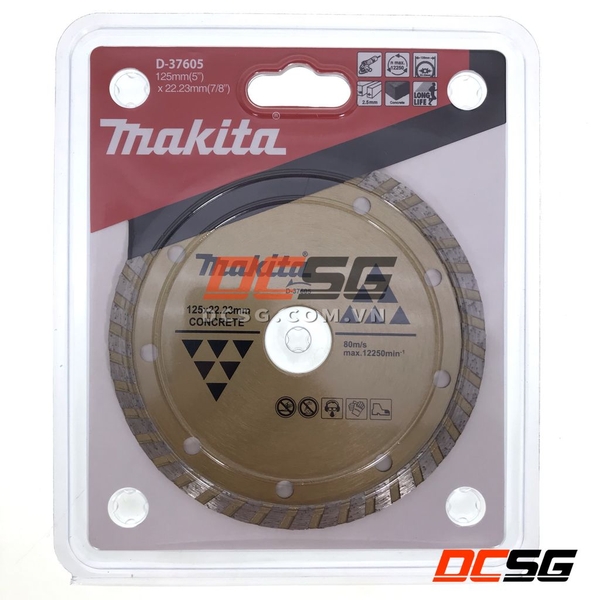 Đĩa cắt kim cương cho bê tông 125x22.23mm Makita D-37605