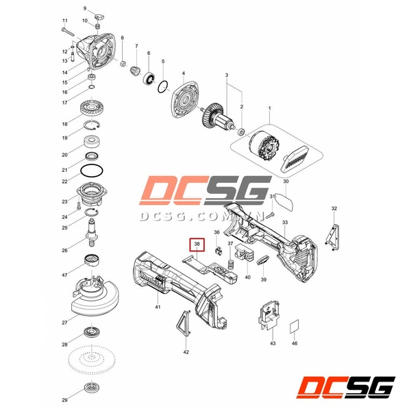 Cần gạt công tắc DGA408/ DGA417/ DGA418/ DGA419/ DGA519 Makita 142976-6