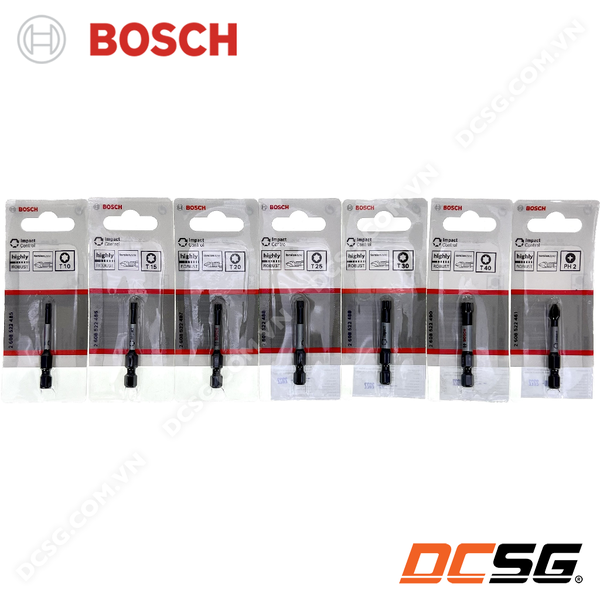 Mũi vít 1 đầu bake và hoa thị dài 50mm Power Bit Bosch