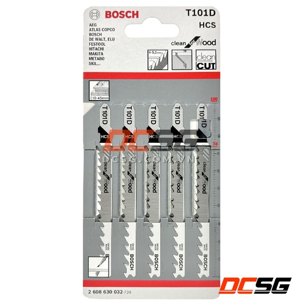Lưỡi cưa lọng T101D Clean for Wood Bosch 2608630032 (01 lưỡi)