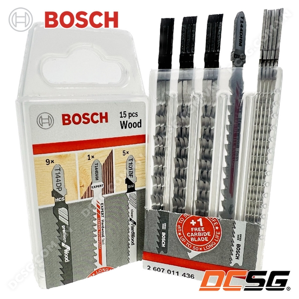 Bộ 14 lưỡi cưa lọng gỗ tặng kèm 01 lưỡi Carbide siêu bền Bosch 2607011436