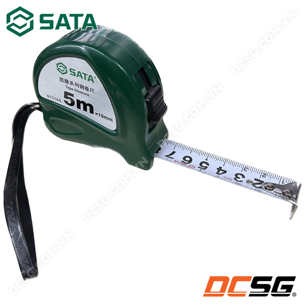 Thước cuộn thép Sata mặt trắng/ số lớn/ hệ mét