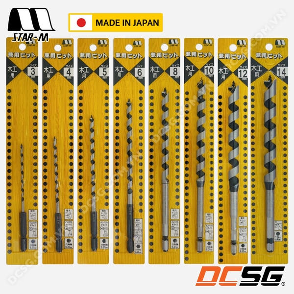 Mũi khoan gỗ xoắn ốc chuôi lục giác 6.35mm No.6 STAR-M