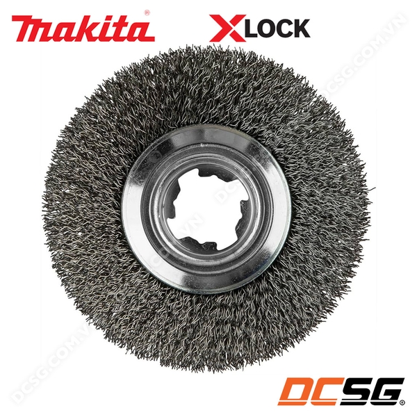 Chổi sợi thép đánh rỉ sét hình nón Xlock 100mm Makita D-73449