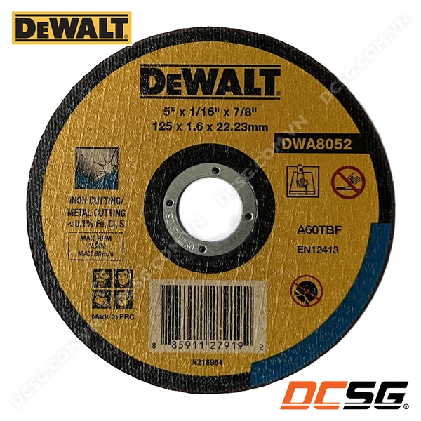 Đá cắt inox 125x1.6x22.23mm A60TBF DEWALT DWA8052