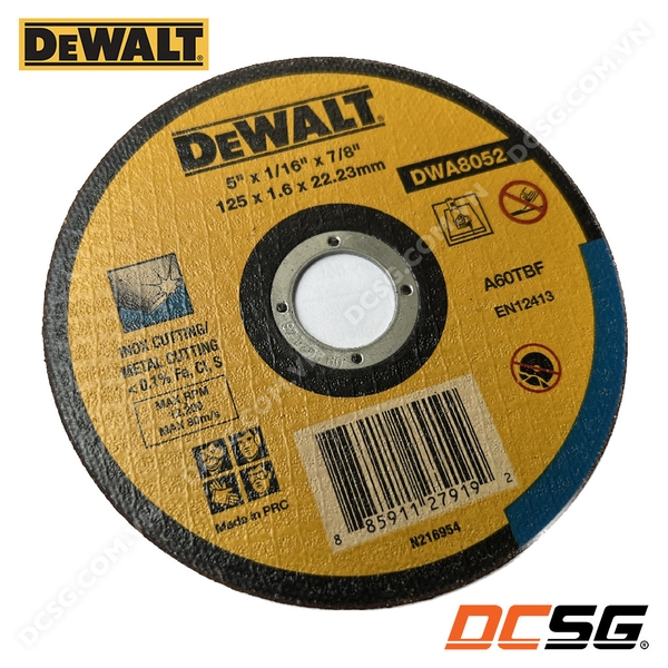 Đá cắt inox 125x1.6x22.23mm A60TBF DEWALT DWA8052