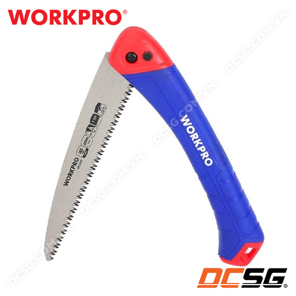 Cưa cầm tay dạng gấp, dùng để cắt cành cây 180mm Workpro WP333002