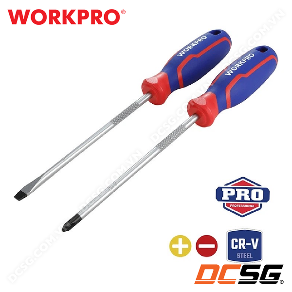 Bộ tua vít 2 cái bake PH2x150mm/ dẹt  6.5x150mm Workpro WP200503