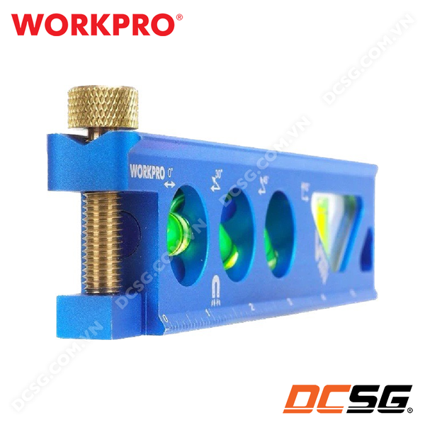 Thước thủy có từ tính, dạng hộp, bằng nhôm nguyên khối 165mm WORKPRO WP262025