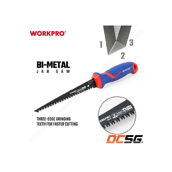 Cưa thạch cao bằng thép Bi-Metal cán nhựa 6in/150mm WORKPRO WP215017