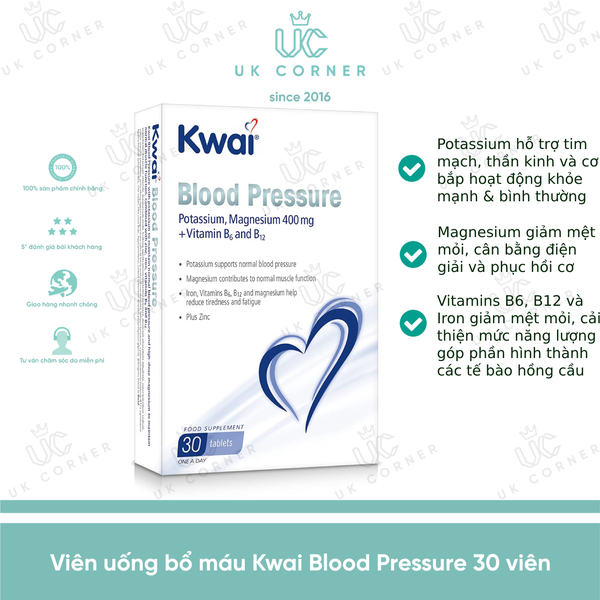 Kwai Blood Pressure 30 Tablets UK Corner Store