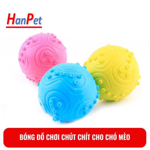 HPKM- Bóng đồ chơi chút chít cho chó mèo Diil HS057 Hanpet chất liệu cao su an toàn nhiều màu sắc