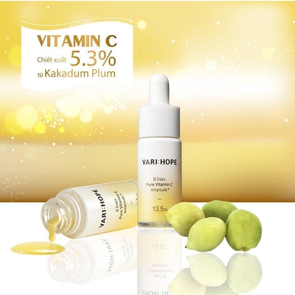Serum dưỡng trắng da Varihope 8 Days Pure Vitamin C Ampoule Plus Hàn Quốc