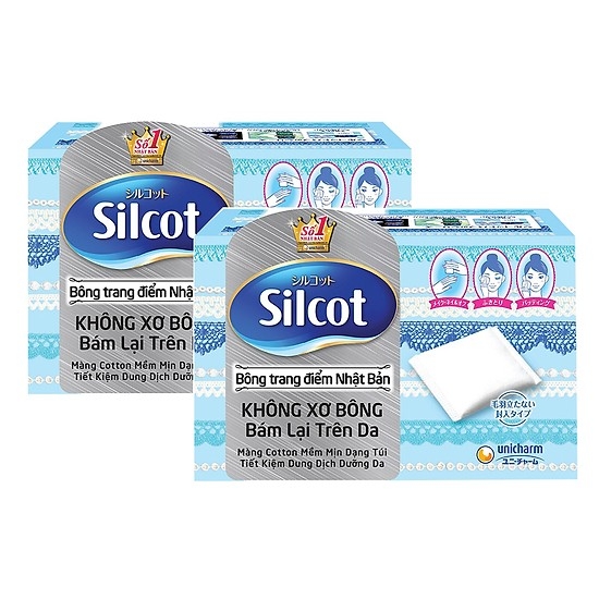Bông Trang Điểm Silcot (bông tẩy trang) Nhật Bản (82 miếng/hộp)