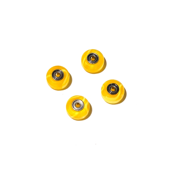 FINGERBOARDS SWIRL YELLOW PRO WHEELS / ABEC7 BEARINGS